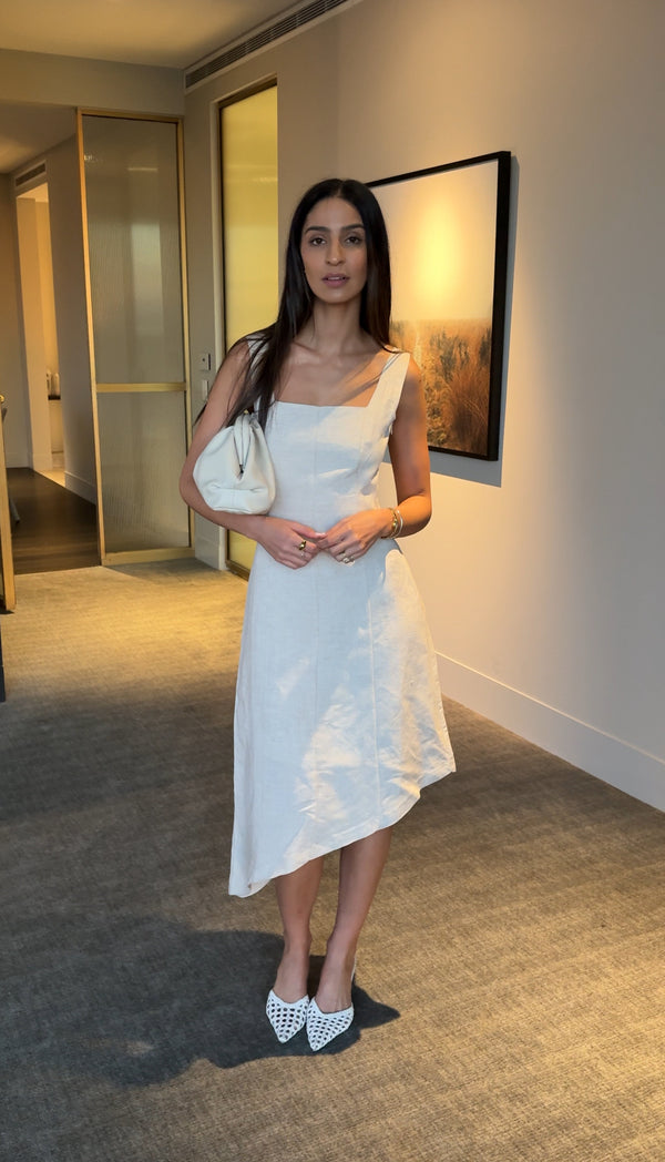 Natural Awake Linen Midi Dress