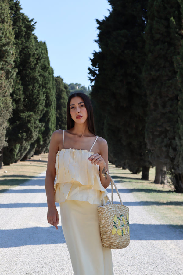 Butter Yellow Limoncello Linen Maxi Dress