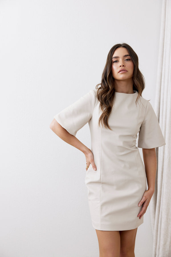 Beige Solace Mini Dress