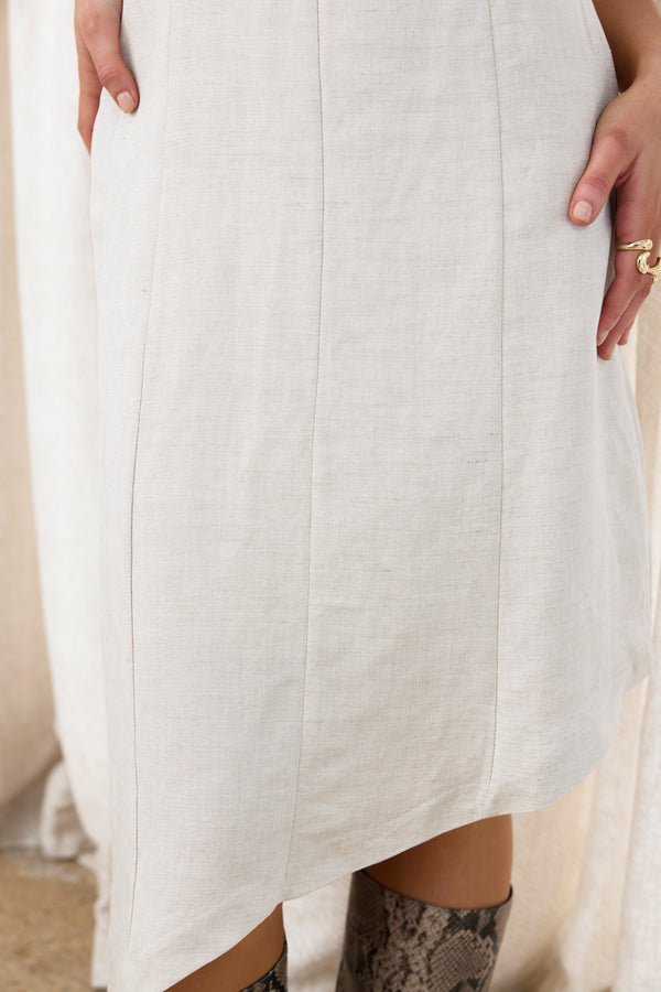 Natural Awake Linen Midi Dress