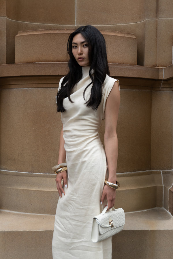 PRE-ORDER - Butter Yellow Velour Linen Maxi Dress