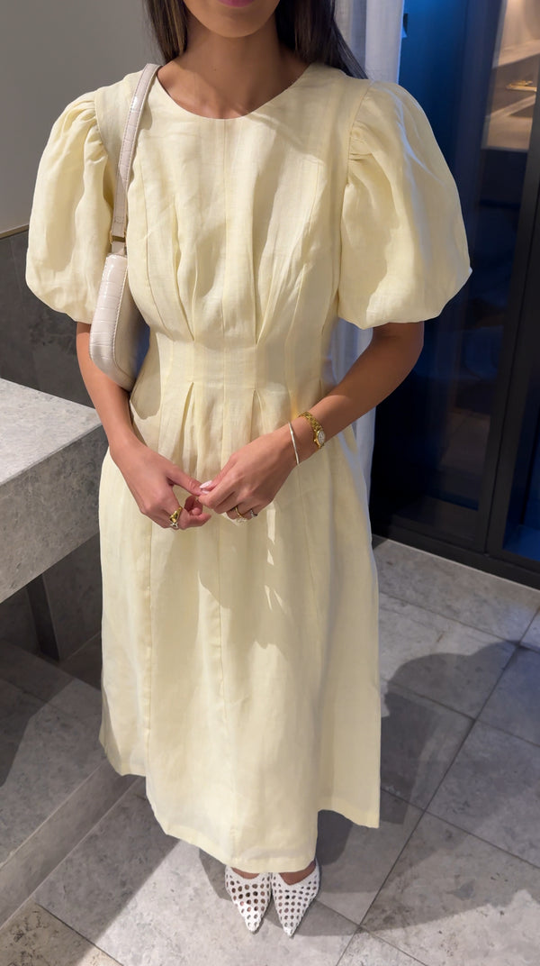 Butter Yellow Air Linen Maxi Dress