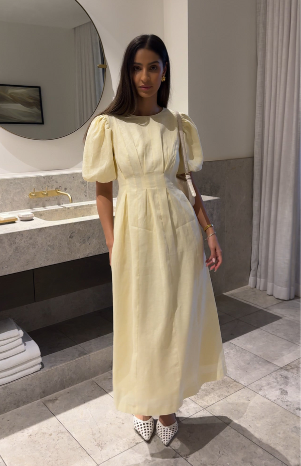 Butter Yellow Air Linen Maxi Dress