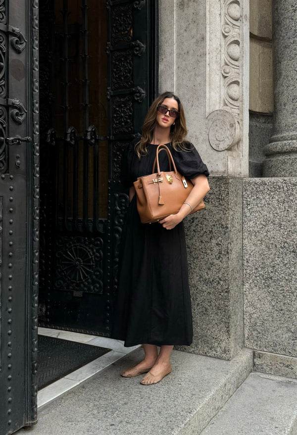 Black Air Linen Maxi Dress