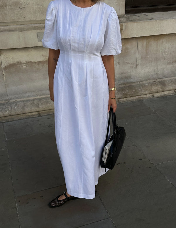 PRE-ORDER - White Air Linen Maxi Dress