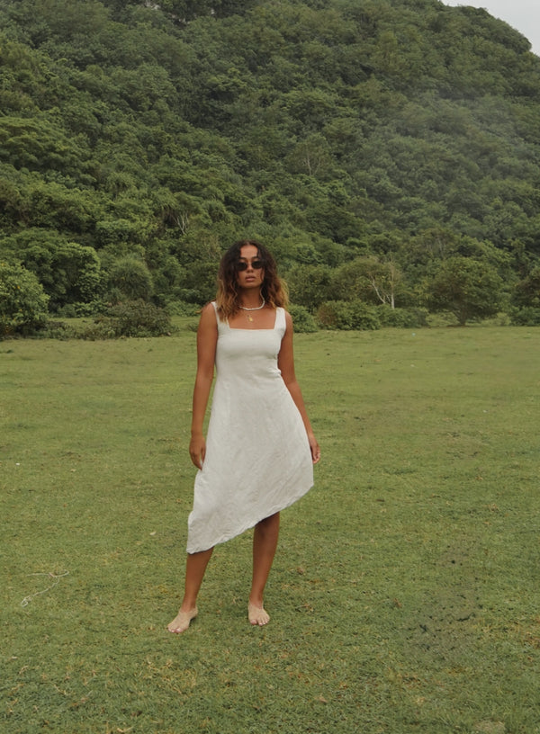 Natural Awake Linen Midi Dress