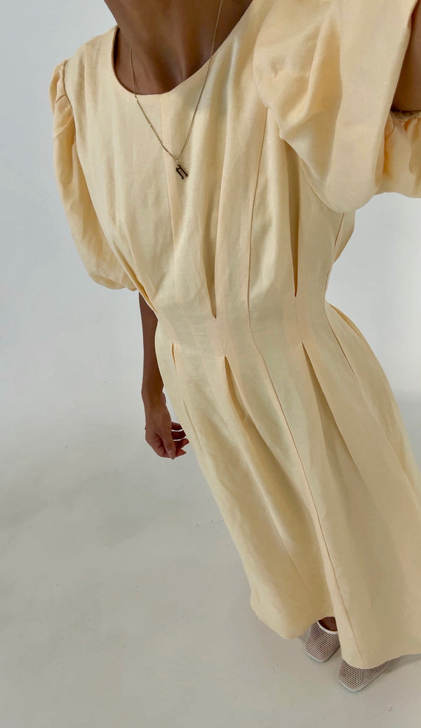 Butter Yellow Air Linen Maxi Dress