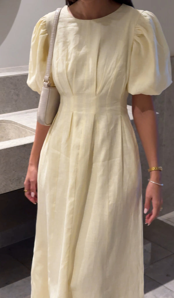 Butter Yellow Air Linen Maxi Dress