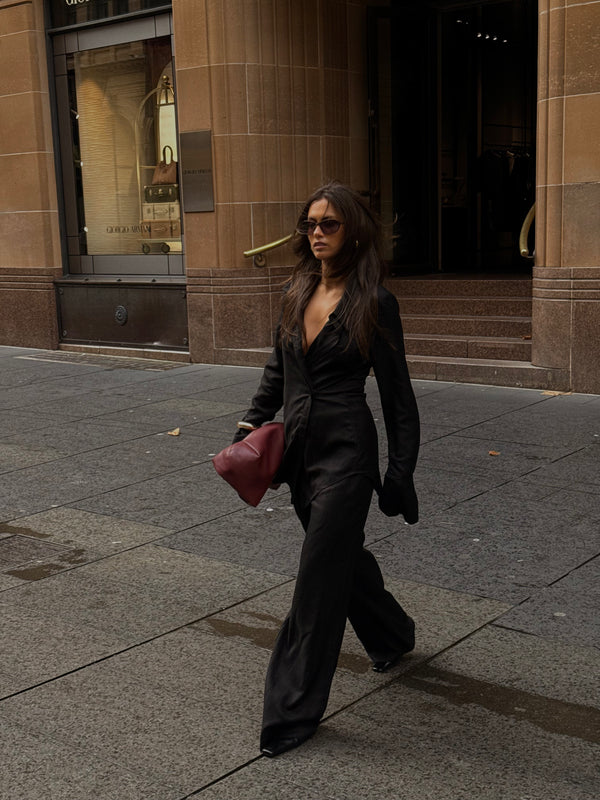 Black Long Sleeve Alba Linen Shirt