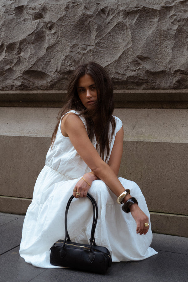 White Lumiere Linen Maxi Dress