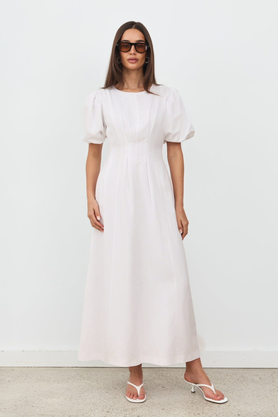 White Air Linen Maxi Dress