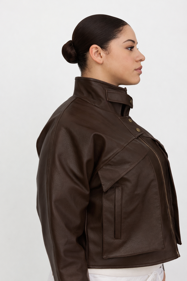 Brown Keira Leather Jacket