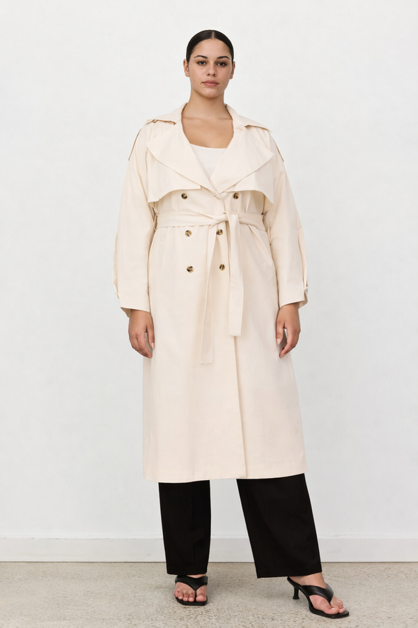 Cream Vincenza Trench Coat