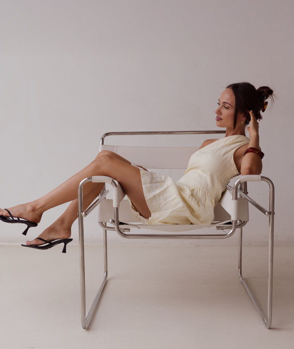 Butter Yellow De Sol Linen Mini Dress