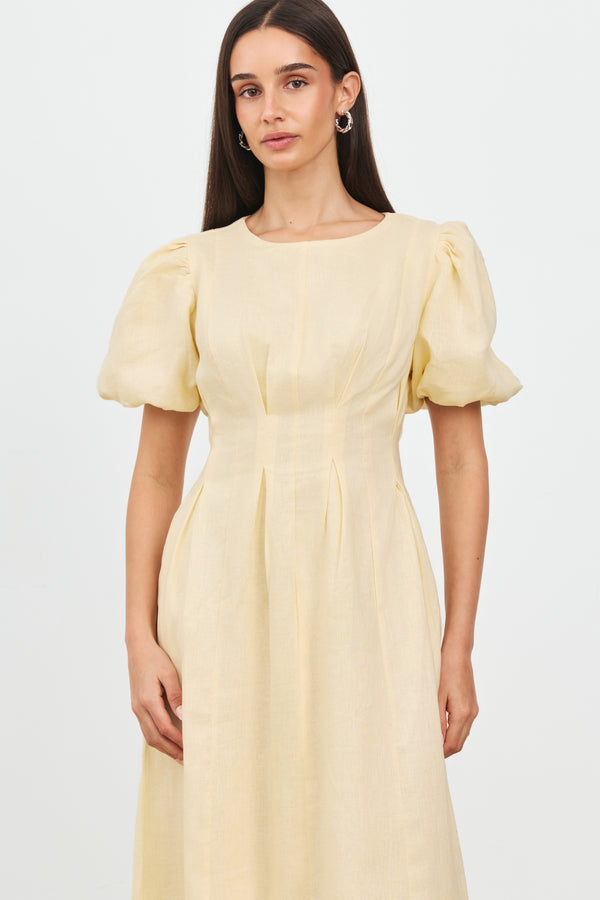 Butter Yellow Air Linen Maxi Dress