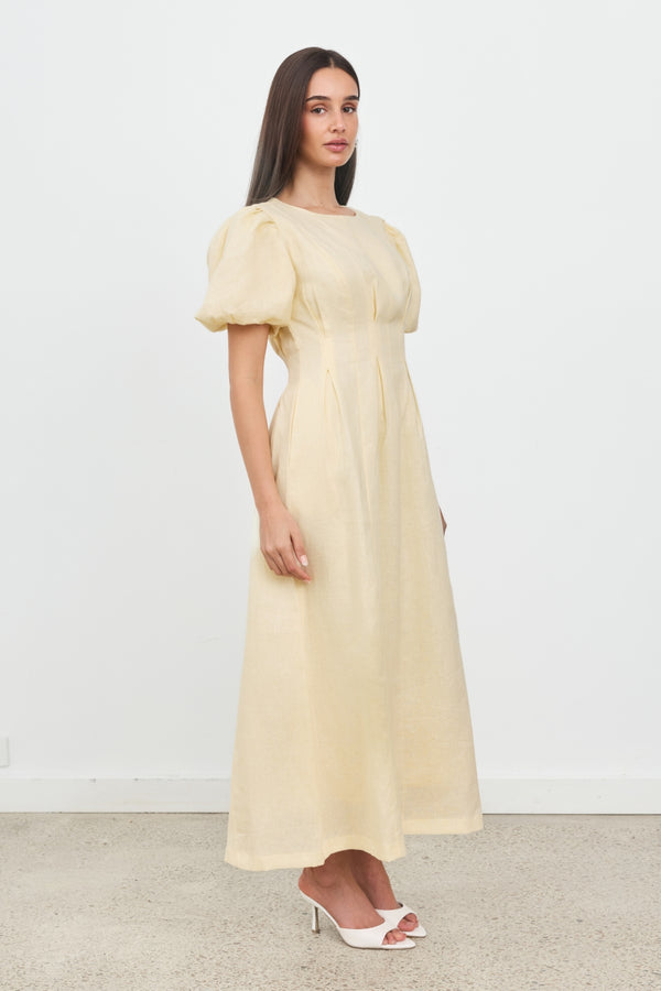 Butter Yellow Air Linen Maxi Dress