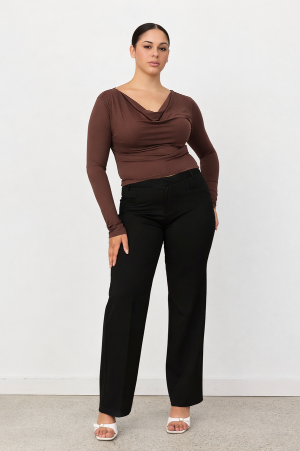 Brown Celine Multi-Way Long Sleeve Top