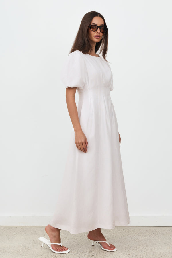 White Air Linen Maxi Dress