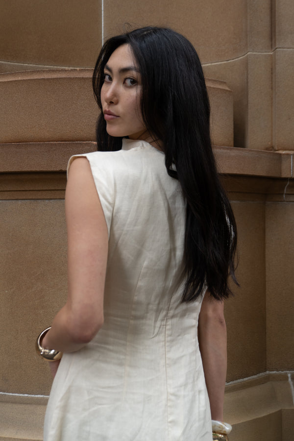 PRE-ORDER - Butter Yellow Velour Linen Maxi Dress