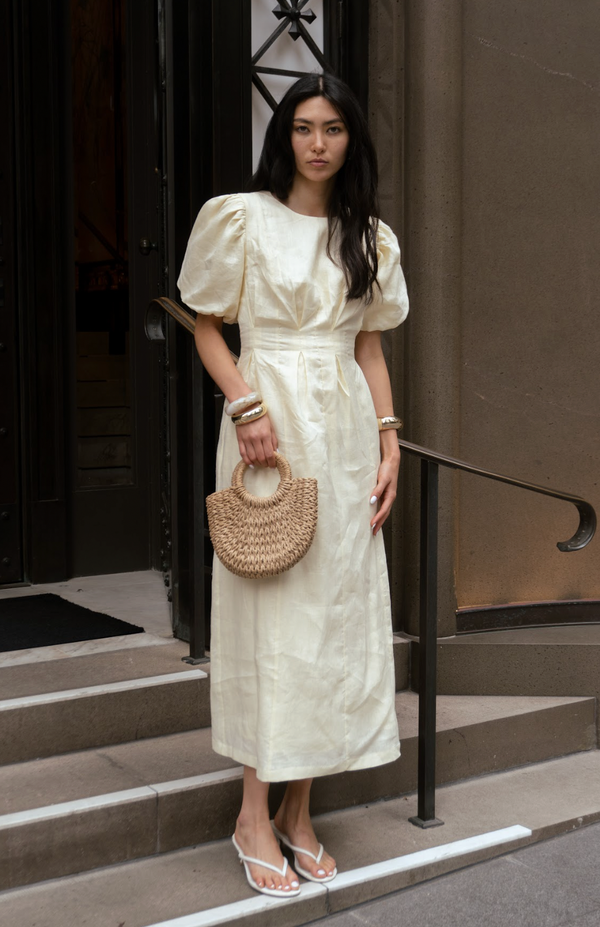 Butter Yellow Air Linen Maxi Dress