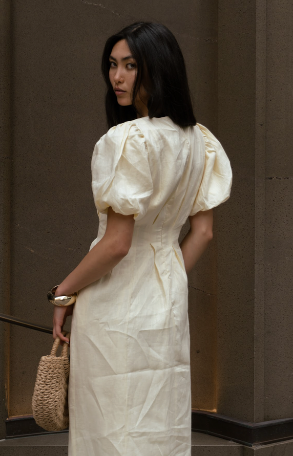 Butter Yellow Air Linen Maxi Dress