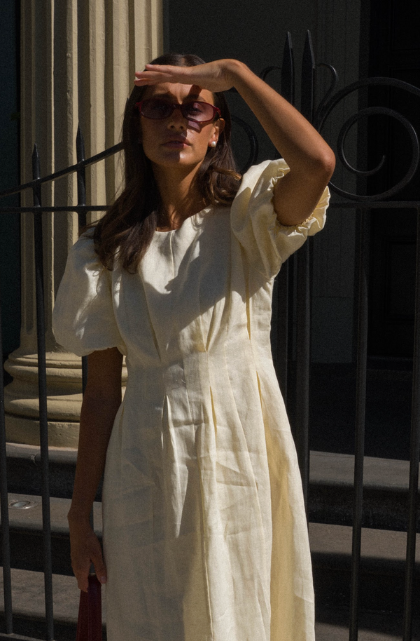 Butter Yellow Air Linen Maxi Dress