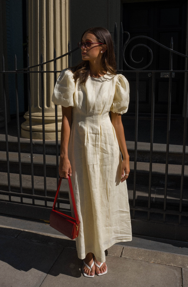 Butter Yellow Air Linen Maxi Dress