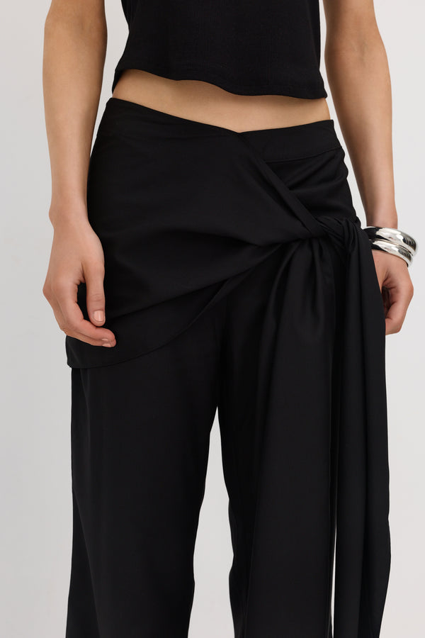 Black Tatum Tie Pants