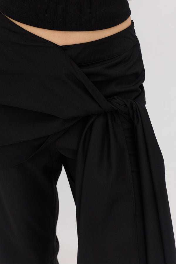 Black Tatum Tie Pants