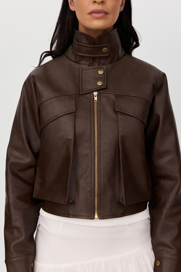 Brown Keira Leather Jacket