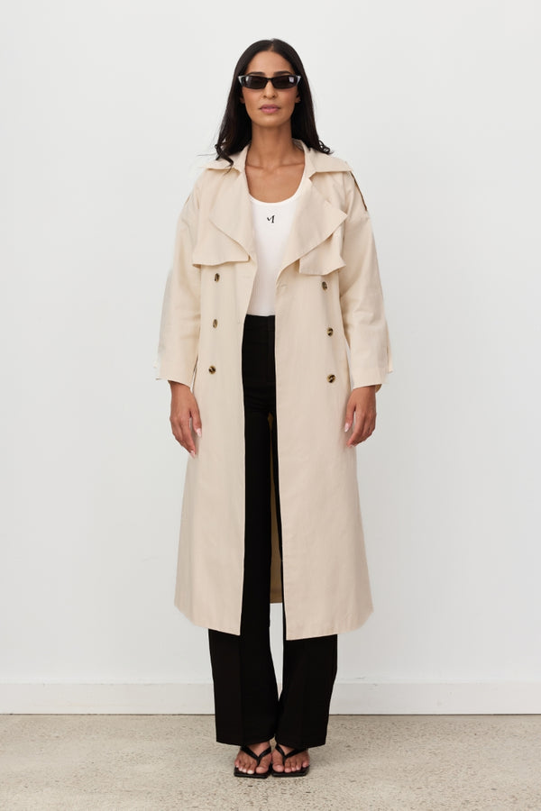 Cream Vincenza Trench Coat