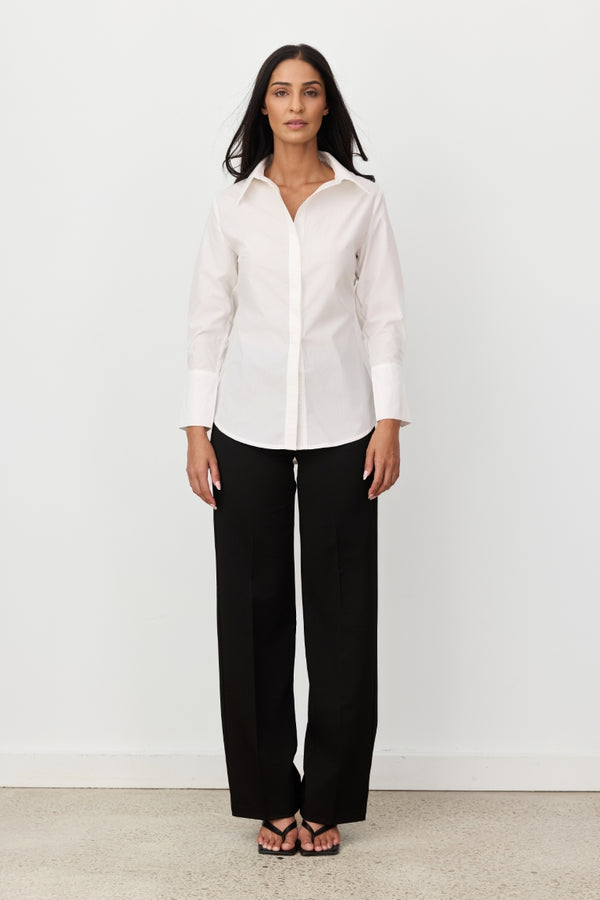 White Long Sleeve Camille Shirt