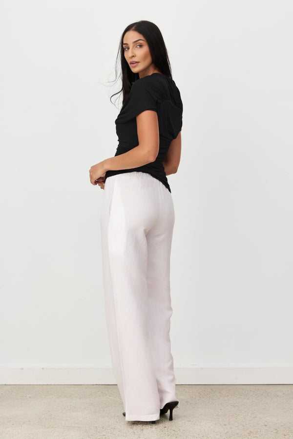 Black Veda Asymmetrical Short Sleeve Top