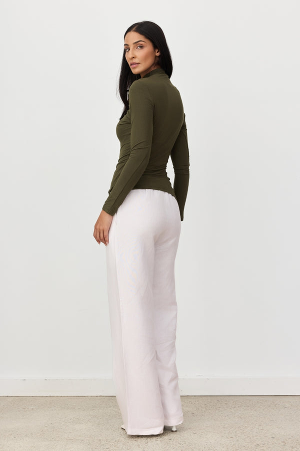 Olive Green Arden Long Sleeve Top