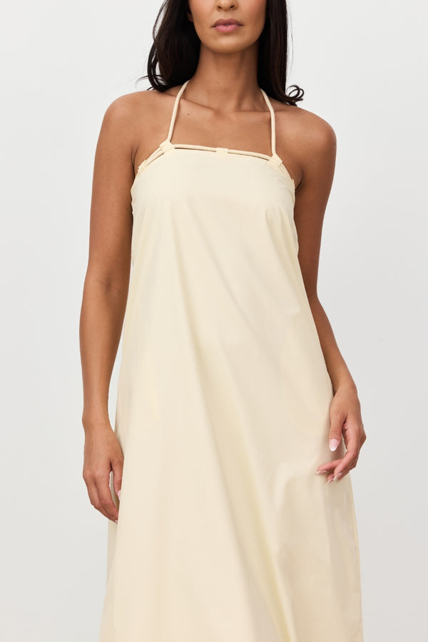 Butter Yellow Hallie Halter Maxi Dress